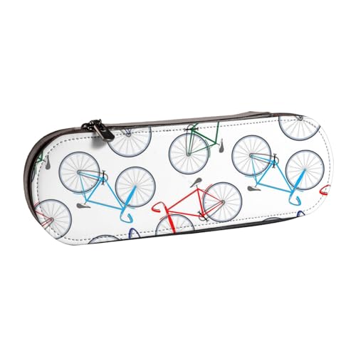 LfearTesa Hartschalen-Bleistifttasche, Schreibwaren-Organizer, Leder, Federmäppchen und Make-up-Tasche, Fahrrad von LfearTesa