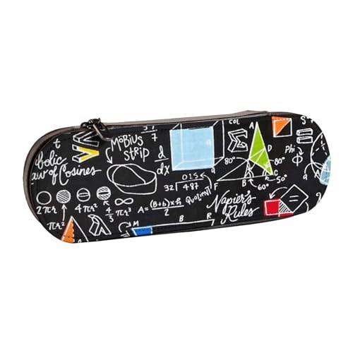 LfearTesa Hartschalen-Bleistifttasche, Schreibwaren-Organizer, Leder, Federmäppchen und Make-up-Tasche, Mathematik von LfearTesa