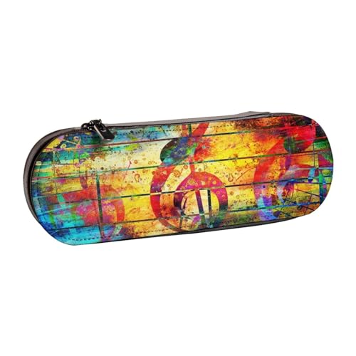 LfearTesa Hartschalen-Bleistifttasche, Schreibwaren-Organizer, Leder, Federmäppchen und Make-up-Tasche, Musik von LfearTesa