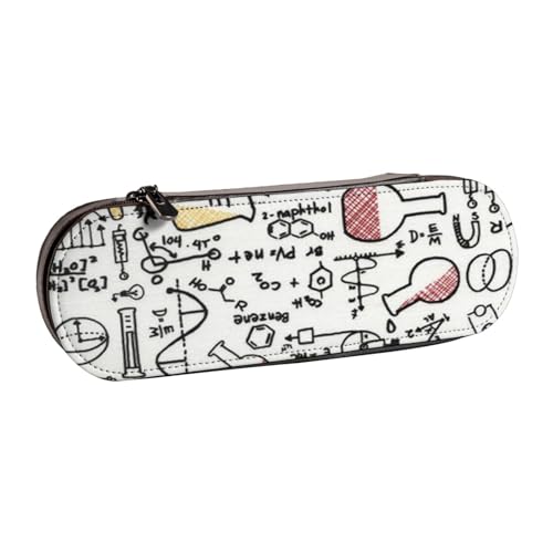 LfearTesa Hartschalen-Federmäppchen, Schreibwaren-Organizer, Federmäppchen und Kosmetiktasche aus Leder, Chemie-Experimente, Wissenschaft, Wissenschaftsexperimente von LfearTesa