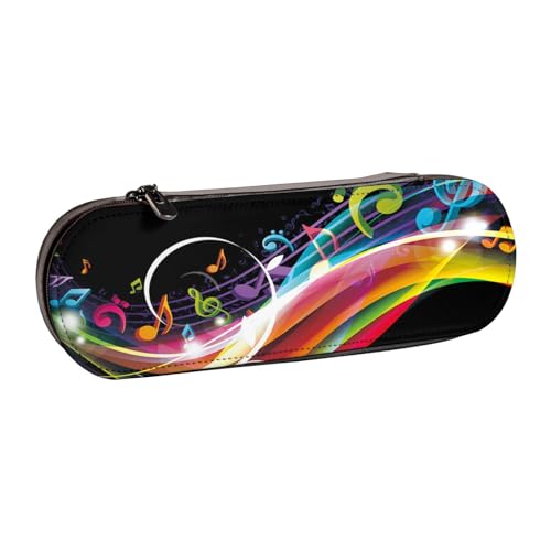LfearTesa Hartschalen-Federmäppchen, Schreibwaren-Organizer, Leder, Federmäppchen und Make-up-Tasche, Bunte Musik von LfearTesa