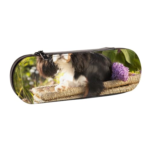 LfearTesa Hartschalen-Federmäppchen, Schreibwaren-Organizer, Leder, Federmäppchen und Make-up-Tasche, Cavalier King Charles Spaniel von LfearTesa