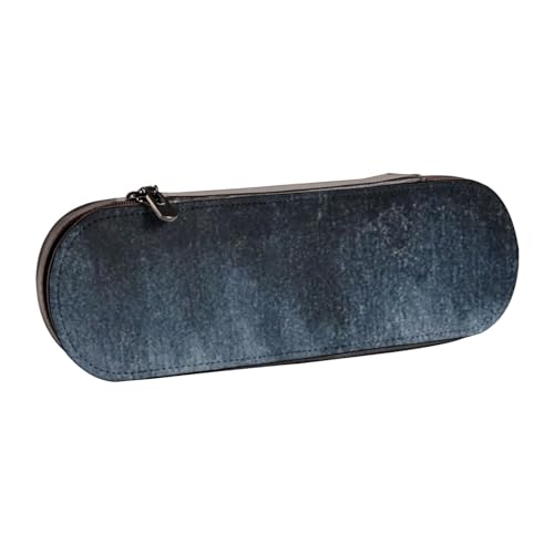 LfearTesa Hartschalen-Federmäppchen, Schreibwaren-Organizer, Leder, Federmäppchen und Make-up-Tasche, Dunkelblau/Schwarz von LfearTesa