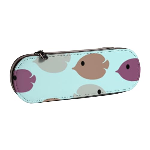 LfearTesa Hartschalen-Federmäppchen, Schreibwaren-Organizer, Leder, Federmäppchen und Make-up-Tasche, Fisch von LfearTesa