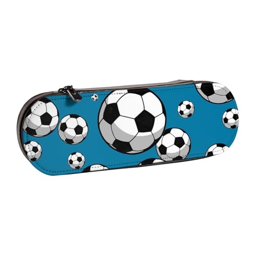LfearTesa Hartschalen-Federmäppchen, Schreibwaren-Organizer, Leder, Federmäppchen und Make-up-Tasche, Fußball von LfearTesa