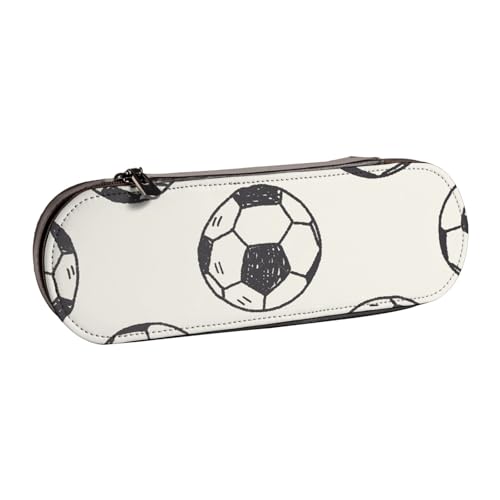 LfearTesa Hartschalen-Federmäppchen, Schreibwaren-Organizer, Leder, Federmäppchen und Make-up-Tasche, Fußball von LfearTesa