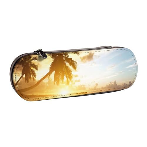 LfearTesa Hartschalen-Federmäppchen, Schreibwaren-Organizer, Leder, Federmäppchen und Make-up-Tasche, Hawaii, Ozean, nordische Landschaft von LfearTesa