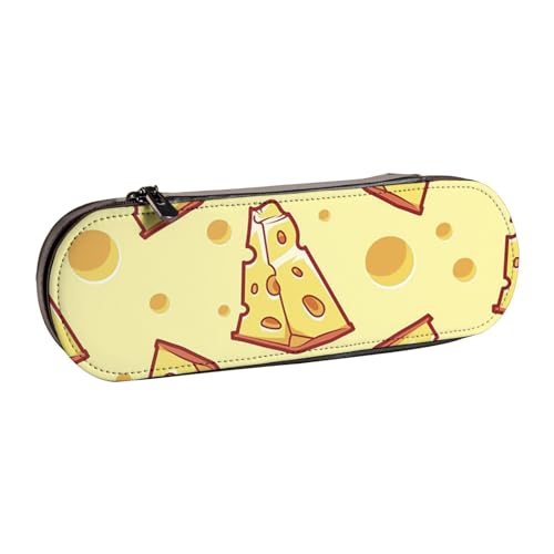 LfearTesa Hartschalen-Federmäppchen, Schreibwaren-Organizer, Leder, Federmäppchen und Make-up-Tasche, Käse, Essen von LfearTesa