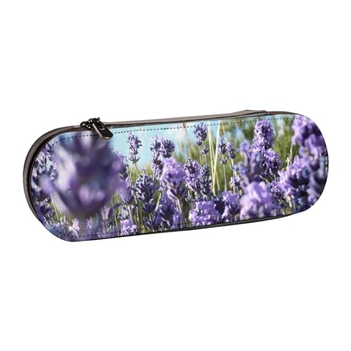 LfearTesa Hartschalen-Federmäppchen, Schreibwaren-Organizer, Leder, Federmäppchen und Make-up-Tasche, Lavendel von LfearTesa