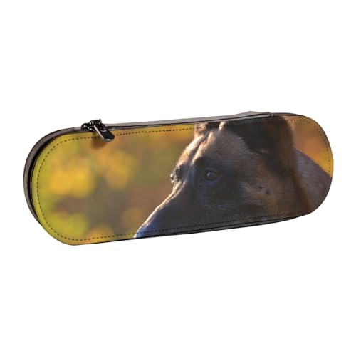 LfearTesa Hartschalen-Federmäppchen, Schreibwaren-Organizer, Leder, Federmäppchen und Make-up-Tasche, Malinois von LfearTesa