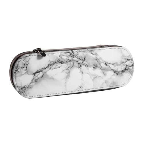 LfearTesa Hartschalen-Federmäppchen, Schreibwaren-Organizer, Leder, Federmäppchen und Make-up-Tasche, Marmorgrau von LfearTesa