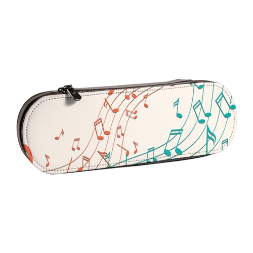 LfearTesa Hartschalen-Federmäppchen, Schreibwaren-Organizer, Leder, Federmäppchen und Make-up-Tasche, Musik, Bunte Noten von LfearTesa