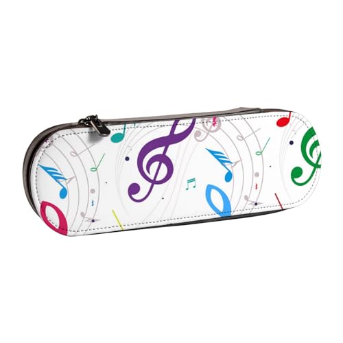 LfearTesa Hartschalen-Federmäppchen, Schreibwaren-Organizer, Leder, Federmäppchen und Make-up-Tasche, Musikfarbe von LfearTesa