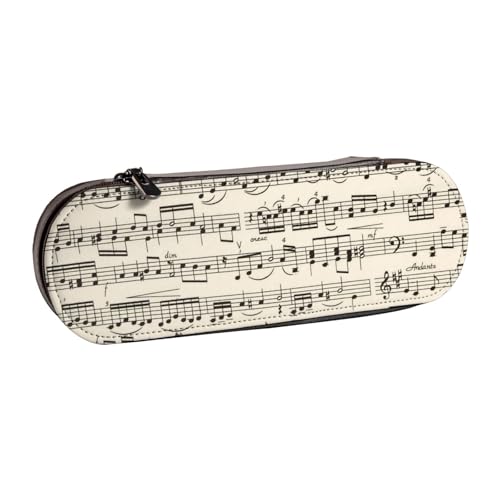 LfearTesa Hartschalen-Federmäppchen, Schreibwaren-Organizer, Leder, Federmäppchen und Make-up-Tasche, Noten von LfearTesa