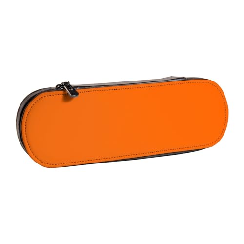 LfearTesa Hartschalen-Federmäppchen, Schreibwaren-Organizer, Leder, Federmäppchen und Make-up-Tasche, Orange von LfearTesa