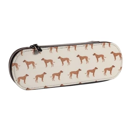 LfearTesa Hartschalen-Federmäppchen, Schreibwaren-Organizer, Leder, Federmäppchen und Make-up-Tasche, Rhodesian Ridgeback, Haustier von LfearTesa