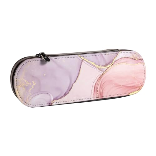 LfearTesa Hartschalen-Federmäppchen, Schreibwaren-Organizer, Leder, Federmäppchen und Make-up-Tasche, Rosa Marmor von LfearTesa