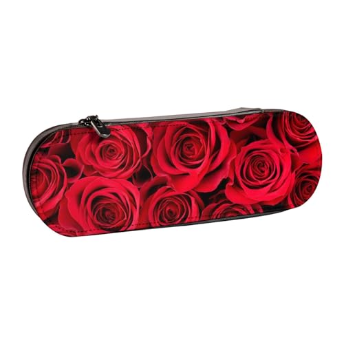 LfearTesa Hartschalen-Federmäppchen, Schreibwaren-Organizer, Leder, Federmäppchen und Make-up-Tasche, Rosarot von LfearTesa