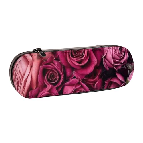 LfearTesa Hartschalen-Federmäppchen, Schreibwaren-Organizer, Leder, Federmäppchen und Make-up-Tasche, Rose von LfearTesa