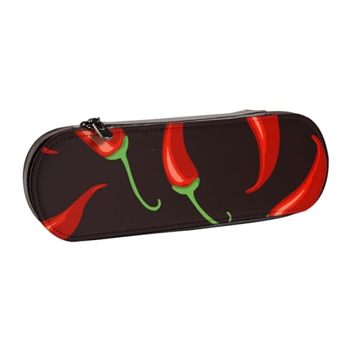 LfearTesa Hartschalen-Federmäppchen, Schreibwaren-Organizer, Leder, Federmäppchen und Make-up-Tasche, Rot von LfearTesa