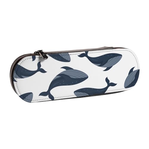 LfearTesa Hartschalen-Federmäppchen, Schreibwaren-Organizer, Leder, Federmäppchen und Make-up-Tasche, Wal von LfearTesa