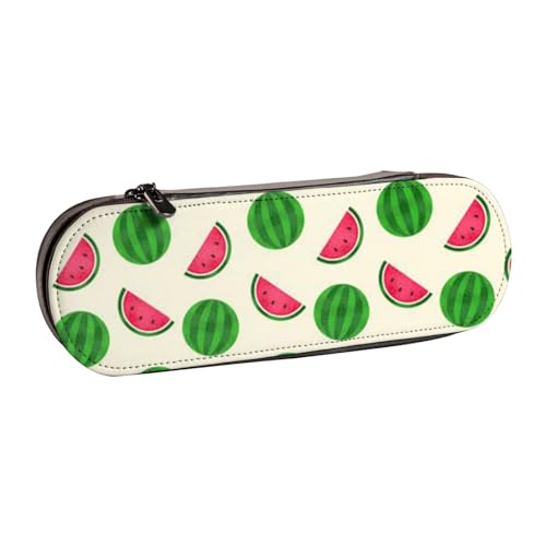 LfearTesa Hartschalen-Federmäppchen, Schreibwaren-Organizer, Leder, Federmäppchen und Make-up-Tasche, Wassermelone von LfearTesa