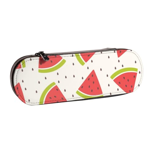LfearTesa Hartschalen-Federmäppchen, Schreibwaren-Organizer, Leder, Federmäppchen und Make-up-Tasche, Wassermelonenmuster von LfearTesa