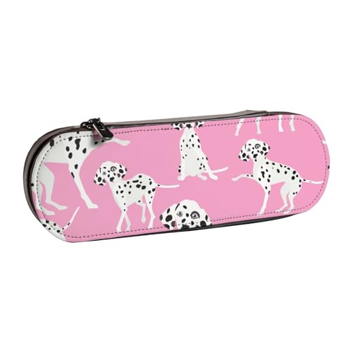 LfearTesa Hartschalen-Federmäppchen, Schreibwaren-Organizer, Leder, Federmäppchen und Make-up-Tasche, süßer Dalmatiner von LfearTesa