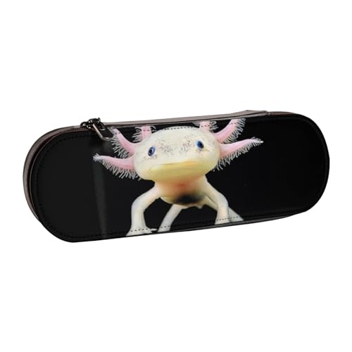 LfearTesa Hartschalen-Federmäppchen, Schreibwaren-Organizer, Leder-Federmäppchen und Make-up-Tasche, Axolotl-Druck von LfearTesa