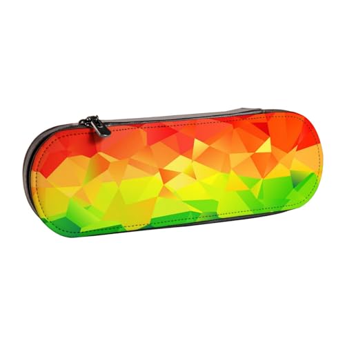LfearTesa Hartschalen-Federmäppchen, Schreibwaren-Organizer, Leder-Federmäppchen und Make-up-Tasche, Bunte Regenbogenkrawatte von LfearTesa