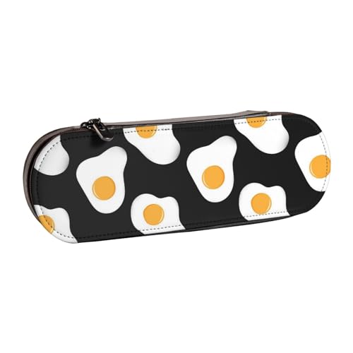 LfearTesa Hartschalen-Federmäppchen, Schreibwaren-Organizer, Leder-Federmäppchen und Make-up-Tasche, Cartoon-Spiegelei von LfearTesa