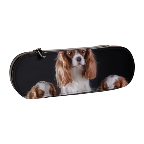 LfearTesa Hartschalen-Federmäppchen, Schreibwaren-Organizer, Leder-Federmäppchen und Make-up-Tasche, Cavalier King Charles Spaniel Mutter mit Jungen LfearTesa Hartschalen-Federmäppchen, Schreibwaren-Organizer, Leder-Federmäppchen und Make-up-Tasche, Cavalier King Charles Spaniel Mutter mit Jungen von LfearTesa