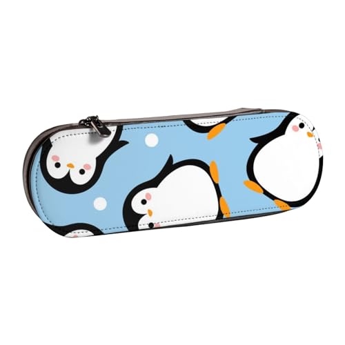 LfearTesa Hartschalen-Federmäppchen, Schreibwaren-Organizer, Leder-Federmäppchen und Make-up-Tasche, Flauschiger Pinguin, Winterflausch von LfearTesa