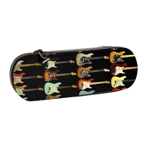 LfearTesa Hartschalen-Federmäppchen, Schreibwaren-Organizer, Leder-Federmäppchen und Make-up-Tasche, Gitarren-Kollektion von LfearTesa