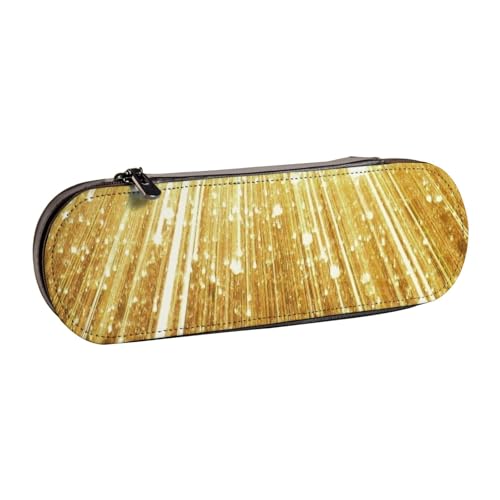 LfearTesa Hartschalen-Federmäppchen, Schreibwaren-Organizer, Leder-Federmäppchen und Make-up-Tasche, Gold-Bling-Print von LfearTesa