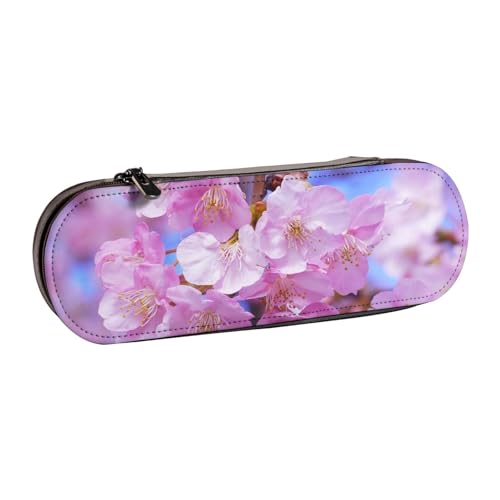 LfearTesa Hartschalen-Federmäppchen, Schreibwaren-Organizer, Leder-Federmäppchen und Make-up-Tasche, Kirschblüten von LfearTesa