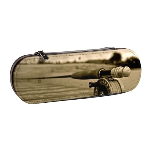 LfearTesa Hartschalen-Federmäppchen, Schreibwaren-Organizer, Leder-Federmäppchen und Make-up-Tasche, Kunst-Fliegenfischen von LfearTesa