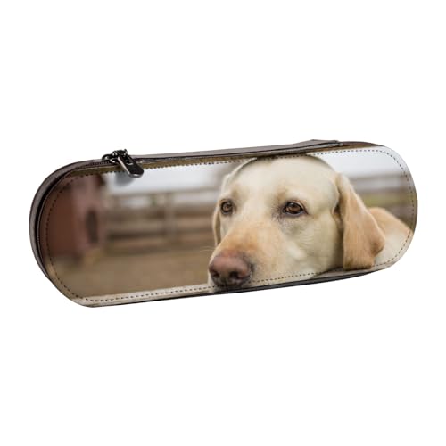 LfearTesa Hartschalen-Federmäppchen, Schreibwaren-Organizer, Leder-Federmäppchen und Make-up-Tasche, Labrador Retriever-Fotos von LfearTesa