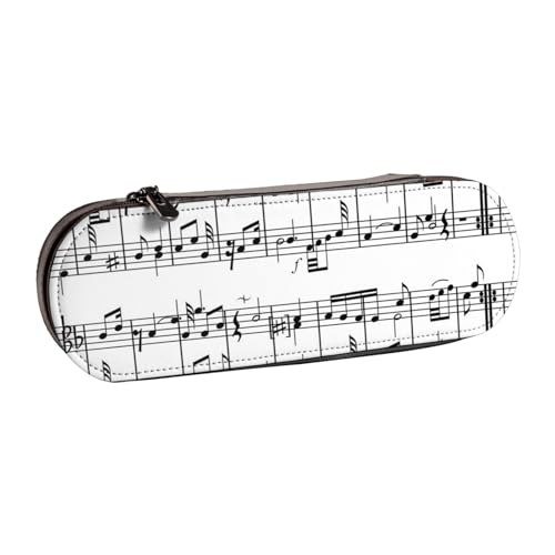 LfearTesa Hartschalen-Federmäppchen, Schreibwaren-Organizer, Leder-Federmäppchen und Make-up-Tasche, Musiknoten, Musiknoten-Symbol-Illustration von LfearTesa