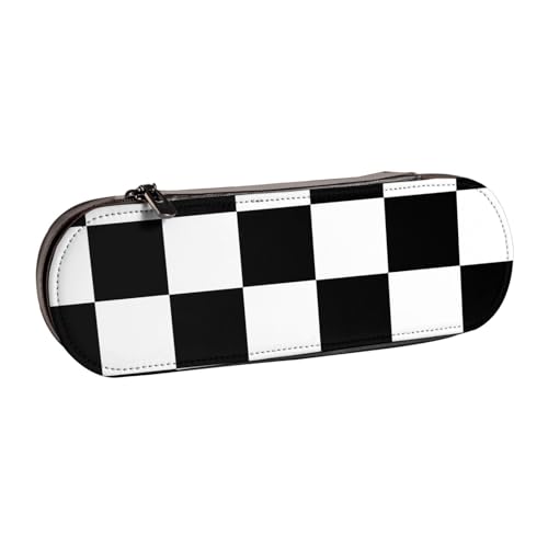 LfearTesa Hartschalen-Federmäppchen, Schreibwaren-Organizer, Leder-Federmäppchen und Make-up-Tasche, Schachbrett von LfearTesa
