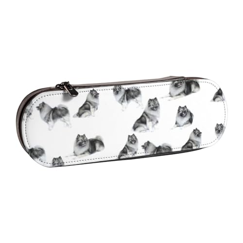 LfearTesa Hartschalen-Federmäppchen, Schreibwaren-Organizer, Leder-Federmäppchen und Make-up-Tasche, Wolfshund von LfearTesa