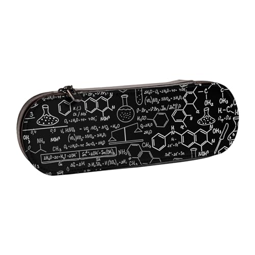 LfearTesa Hartschalen-Federmäppchen, Schreibwaren-Organizer, Leder-Federmäppchen und Make-up-Tasche, abstrakte Wissenschaft, Chemie von LfearTesa
