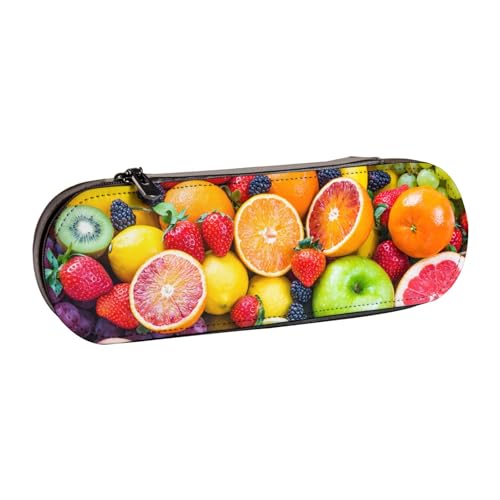 LfearTesa Hartschalen-Federmäppchen, Schreibwaren-Organizer, Leder-Federmäppchen und Make-up-Tasche, frische Früchte von LfearTesa