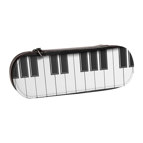 LfearTesa Hartschalen-Federmäppchen, Schreibwaren-Organizer, Leder-Federmäppchen und Make-up-Tasche, handgezeichnetes Klavier von LfearTesa