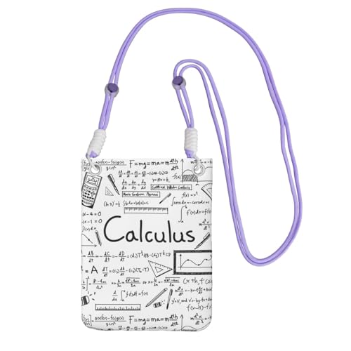 LfearTesa Kleine Umhängetasche, Handy-Geldbörse, Geldbörse, Umhängetasche, Mathematik, Geometrie, Geek, Kalkül,Lila von LfearTesa