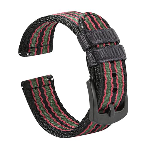 LfearTesa Nylon-Uhrenarmband 18 mm 20 mm 22 mm gewebtes Nylon-Sicherheitsgurt-Armband Ersatzarmband,18mm von LfearTesa