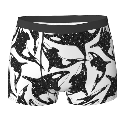 LfearTesa Wal-Orca-Killer,Unterwäsche Herren-Boxershorts Weiche Polyester-Unterhose Personalisierte Herren-Boxershorts,Wie Gezeigt,L von LfearTesa