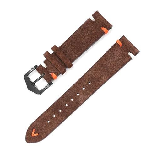 LfearTesa Wildleder Uhrenarmband 20mm 22mm Grau Vintage Band Ersatzarmband,22 mm von LfearTesa