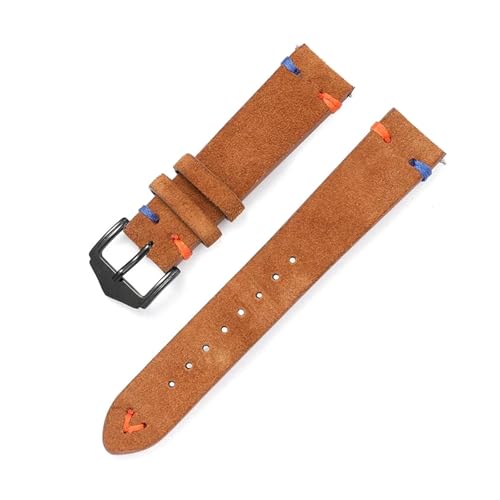 LfearTesa Wildleder Uhrenarmband 20mm 22mm Grau Vintage Band Ersatzarmband,22 mm von LfearTesa