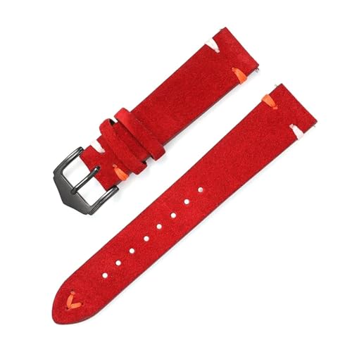 LfearTesa Wildleder Uhrenarmband 20mm 22mm Grau Vintage Band Ersatzarmband,Rot,22 mm LfearTesa Wildleder Uhrenarmband 20mm 22mm Grau Vintage Band Ersatzarmband,Rot,22 mm von LfearTesa